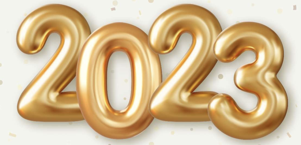 Golden-colored balloons: 2023